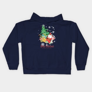 Cool Santa Cat - Happy Christmas and a happy new year! - Available in stickers, clothing, etc Kids Hoodie